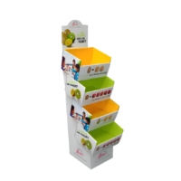 Support d'affichage en carton imperméable personnalisé, pliable, à plusieurs niveaux, pour la promotion de fruits, d'aliments, de cosmétiques et de boissons