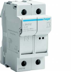 LSN512 ปรับแต่งได้ด้วยที่ใส่ฟิวส์ Hagers ขนาด 10.3X38 1P+N 2 DIN โมดูล - Product Image 1