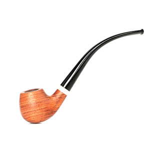 Muxiang Solid Wood Smoking Pipe Bent Type Long Handle Tobacco Pipe For Men - Product Image 5