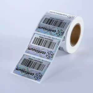 Etichette olografiche in carta vinilica impermeabile con Logo personalizzato etichette olografiche Void con lamina di codice QR
