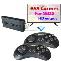 Console de jeu portable HD TV avec manette sans fil 2.4G, 688 jeux rétro, résolution 4K, prend en charge le téléchargement et le sauvegarde des progrès de jeu