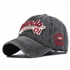 Casquette de baseball vintage pour homme, personnalisée avec patch tissé brodé, effet vieilli et lavé, visière incurvée - Product Image 4