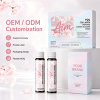 Boisson nutritionnelle personnalisée OEM au collagène de Sakura et PQQ, multi-peptides, supplément de beauté pour femmes
