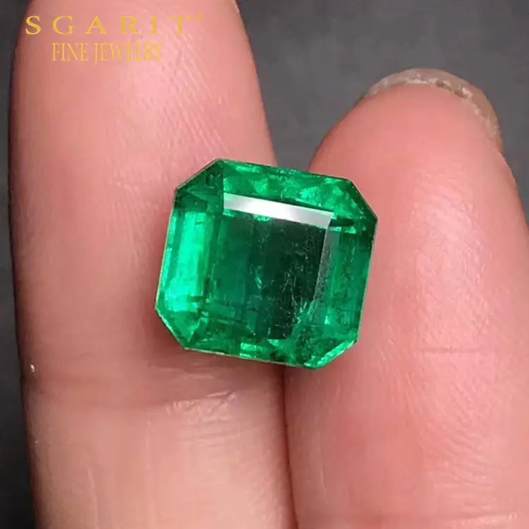 SGARIT atacado precioso big gemstone solta para jóias personalização vivid 5.02ct natural verde esmeralda