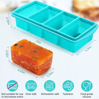 Cetakan Es Silikon dengan Tutup - Cetakan Makanan Silikon untuk Freezer - Cetakan Es Batu Besar, Wadah Silikon untuk Freezer, Beku