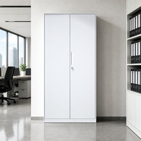Lemari Arsip Baja 2 Pintu Pabrik, Lemari Tahan Lama Dengan 4 Rak yang Dapat Disesuaikan, Lemari Penyimpanan File, Perabot Kantor