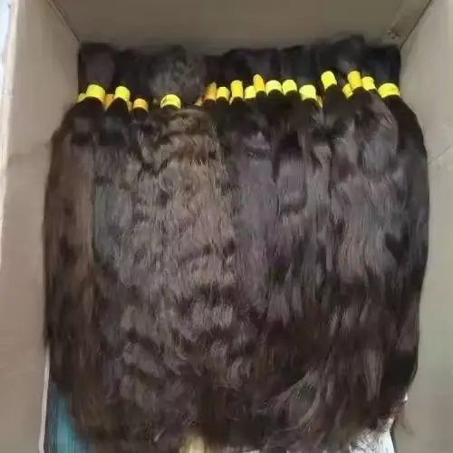 Grosir rambut manusia ditarik ganda bundel rambut besar untuk mengepang 100% bahan baku rambut manusia virgin