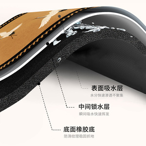 Tapis de salle de bain de style vintage, doux, en terre de diatomée, absorbant, antidérapant, rétro français, tapis de bain haut de gamme - Product Image 1