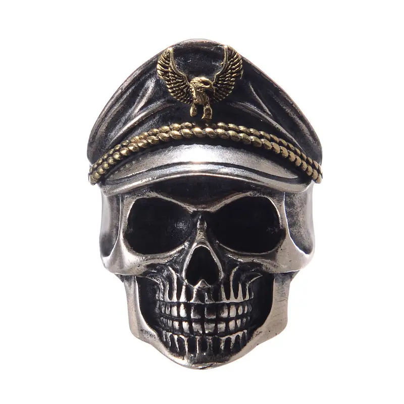 Punk personnalité crâne anneaux ouverture réglable bijoux Index bague pour hommes accessoires officier capitaine alliage Stocks