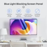 Protecteur d'écran en acrylique anti-lumière bleue pour moniteur d'ordinateur de 24 pouces - Film anti-UV bloquant la lumière bleue pour ordinateur de bureau, protection des yeux
