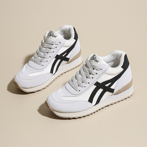 Zapatillas Deportivas Blancas para Mujer con Plataforma, Punta Redonda, Parte Superior Sintética, Suela de Goma, Entresuela de EVA, para Todas las Temporadas, Estilo Casual - Product Image 1