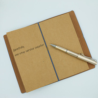 Carnet de notes en cuir marron GemFully B2B pour produits chinois, format A6, avec pochette, idéal pour la planification budgétaire et la prise de notes.