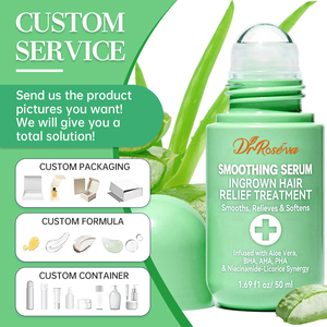 Rouleau pour cheveux à l'aloe vera, OEM ODM, prévient les poils incarnés, élimine les bosses de rasage, exfolie en douceur, apaise les rougeurs, traitement des poils incarnés - Product Image 1