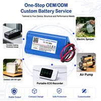 Baterai Lithium Kustom 11.1V 3Ah NMC 3S OEM ODM untuk Penyemprot Listrik, Perekam EKG Portabel, Pengukur Ketebalan Lapisan, Pompa Udara