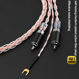 Câble de <span class=keywords><strong>platine</strong></span> phono ATAUDIO Hifi en cuivre argenté mélangé, 10 brins tressés avec connecteur en cuivre pur rhodié - Product Image 2