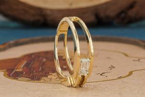 Emerald Tension Setting <b>Ring</b> Elegant Modern Design With Brilliant Gemstone <b>For</b> Women And <b>Men</b> Special Occasions And Everyday Wear - Product Image 6