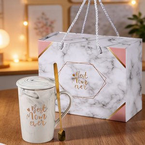 Regalo para Mamá 2026, Taza <span class=keywords><strong>de</strong></span> Café con Tapa y Cuchara, el Mejor Regalo para Mamá, Día del Padre, Caja <span class=keywords><strong>de</strong></span> Regalo para la Taza <span class=keywords><strong>de</strong></span> la Abuela, Cerámica - Product Image 4