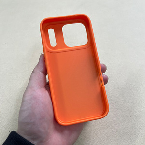 Coque de téléphone orange à rainures pour iPhone 17 Pro Max, en matériau bicomposant TPU PC époxy à rainures, compatible Apple - Product Image 2