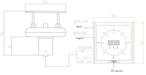 เวเนซา-CXS03-ND02 NMEA 0183 เครื่องวัดความเร็วลมแบบอัลตราโซนิก เซ็นเซอร์วัดทิศทางลม จอแสดงผล LED อิเล็กทรอนิกส์ GPS เวเนซา-CXS03-ND02 - Product Image 4
