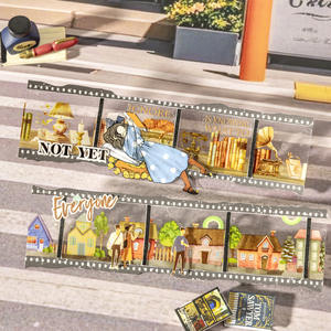 1 rouleau <span class=keywords><strong>de</strong></span> ruban adhésif en matériau PET activé par <span class=keywords><strong>l</strong></span>'eau, série Life Encounter, autocollants décoratifs pour collage, fond <span class=keywords><strong>de</strong></span> page, pour masquage - Product Image 4