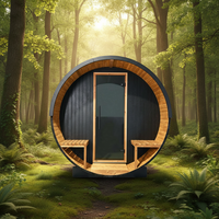 Sauna en bois de sapin moderne de haute qualité, chauffé au bois, avec poêle à vapeur en verre pour 4 à 6 personnes, sauna à vapeur portable