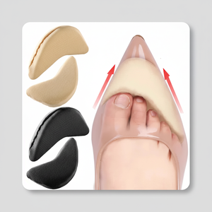 Solette sportive e Comfort 2P con tacco alto nero con cuscinetto per il piede anteriore in spugna per la prevenzione del dolore e protezione per la punta anteriore - Product Image 1