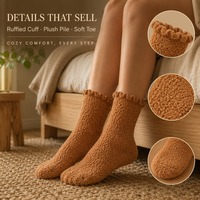 Chaussettes en peluche personnalisées, chaussettes douces et moelleuses avec un ajustement élastique, motif mignon pour la maison et les voyages
