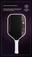 Raquette de pickleball en fibre de carbone T700 P2 41,6 cm 220 g Vente chaude transfrontalière Europe États-Unis