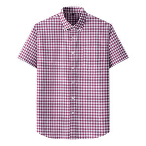Camisa Oxford a Cuadros de <span class=keywords><strong>Manga</strong></span> <span class=keywords><strong>Corta</strong></span> para <span class=keywords><strong>Hombre</strong></span> Jiana, 100% Algodón, Cuello con Botones, Cierre de un Solo Botón, Transpirable, Impermeable, Primavera, Talla <span class=keywords><strong>XXL</strong></span> - Product Image 1