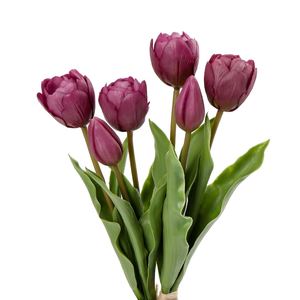 Tulipanes Hechos a Mano con Tacto Real, Decoración para el Hogar, Flores Artificiales Ecológicas de Alta Simulación, 5 Piezas/Ramo, Graduación, Día de la Madre, Pascua - Product Image 1