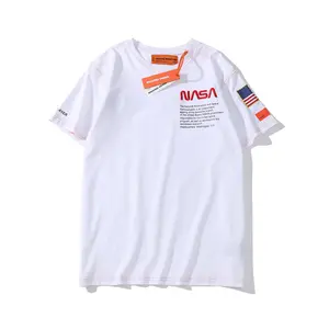 Foreign trade crossborder fashion brand NASA HERON PRESTON joint TEE loose mens and womens embroidered shortsleeved couple T