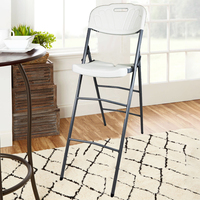 Ensemble de table et chaises de bar pliantes d'extérieur en plastique blanc, écologiques, pour la location en gros, idéal pour les hôtels, cours et villas