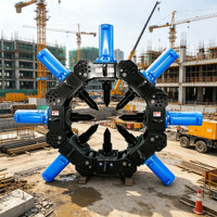 Cisaille à pieux montée sur excavatrice pour la découpe de pieux en béton sous-marins