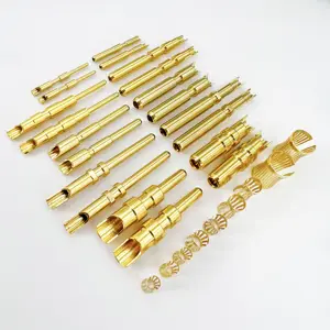 Factory Spot Straight Cheap Crown Spring Pin Socket Connector Welding Wire Terminal Male And Female Plug PIN