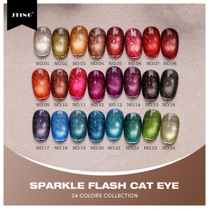 JTING Gel Holográfico con Destellos Efecto Ojo de Gato, 24 Colores, Gel Magnético con Purpurina de Diamante, Set de Esmalte de Uñas, Libre de HEMA, TPO y TMPTA, para Arte de Uñas - Product Image 5