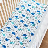 Set di biancheria da letto per lettino per bambini sostenibile europa a tema animale Set di trapunte per bambini in cotone blu 100%