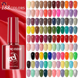 Ensemble de vernis à ongles en gel personnalisable OEM, 188 couleurs, pour débutants, gel haute pigmentation, couleur unie, couche de finition givrée, vernis à ongles en gel - Product Image 1