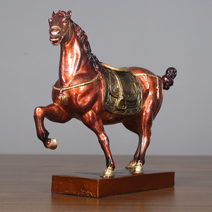 Figura de caballo de la dinastía Tang, artesanía de latón y cobre, decoración de escritorio para el hogar y la oficina, regalo tradicional chino, año del caballo - Product Image 1