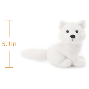 Peluche de zorro ártico curioso hecho a mano, suave y esponjoso, con cola, de 5.1 pulgadas, compañero de abrazos, adorable zorro blanco de piel. - Product Image 2