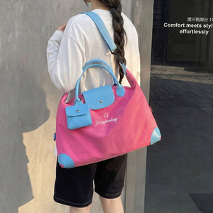 Bolsa de Viaje de Moda para Mujer, Bolsa de Fin de Semana con Separación para Ropa Seca y Mojada, Cierre Magnético y con Cremallera, Bolsa Deportiva de Gran Capacidad para Gimnasio - Product Image 3