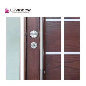 Cửa ra vào bằng nhôm hiện đại có cửa phụ bằng kính cường lực, chống bão, kiểu châu Âu - Product Image 6