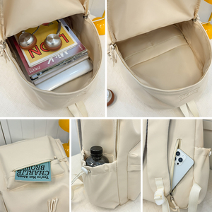 Sac à dos unisexe décontracté de grande capacité, couleur unie, simple et tendance, idéal pour les voyages, les cadeaux personnalisés, les étudiants, l'école et le <span class=keywords><strong>travail</strong></span> - Product Image 3