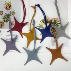 PU Leather Star Shape <b>Bag</b> <b>Charm</b> Four Pointed Star <b>Bag</b> Pendant for Handbag Decoration Accessory - Product Image 4
