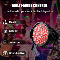 Kit de 6 projecteurs LED Par en flight case, 54x3W RGB 3-en-1 DMX512 B22, lumière de scène blanche 7 canaux