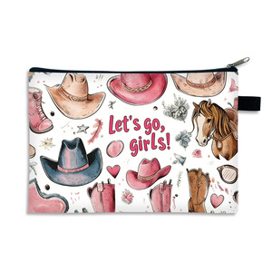 Portamonete con stampa Western Cow, astuccio con cerniera di grande capacità, astuccio per matite, borsa portaoggetti per cosmetici da donna - Product Image 5