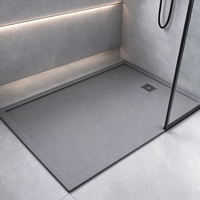 Receveur de douche en pierre frittée intégré avec pente intégrée, receveur de douche en pierre haute résistance pour villas et hôtels