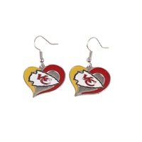Pendientes con Logotipo de los 32 Equipos Deportivos de la Serie Cowboys Steelers Pirates Seahawks, en Forma de Corazón, con Baño de Aleación y Efecto Gota de Aceite