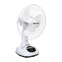 Ventilateur de table oscillant portable de 12 pouces, rechargeable à l'énergie solaire, avec fonction de banque d'alimentation, rotation USB, ventilateur de table avec lampe LED pour la maison
