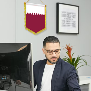 Mini Banderas de Coche de 20x30cm, Decoración de Pared de Qatar, Accesorios de Exhibición, Pequeños Adornos para Colgar - Product Image 3