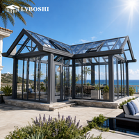 Verrière en aluminium préfabriquée moderne à assemblage rapide avec verre feuilleté en forme de L pour hôtel, cuisine extérieure ou serre